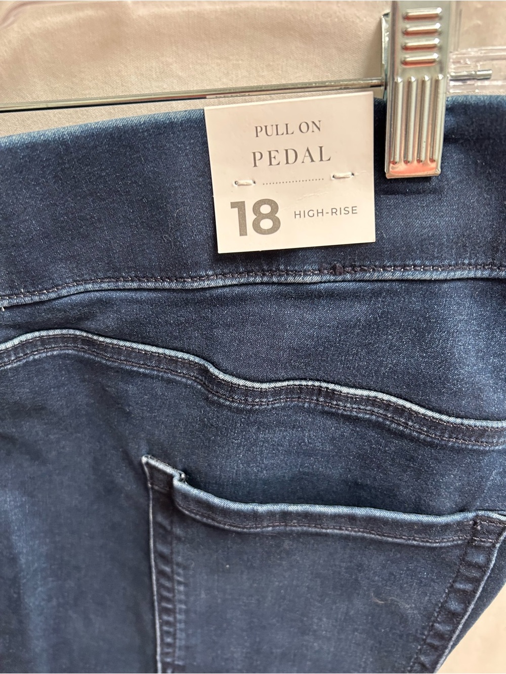 LANE BRYANT PULL ON PEDAL HIGH RISE JEANS, DARK WASH, WOMEN’S PLUS SIZE 18, NWT - Picture 9 of 9